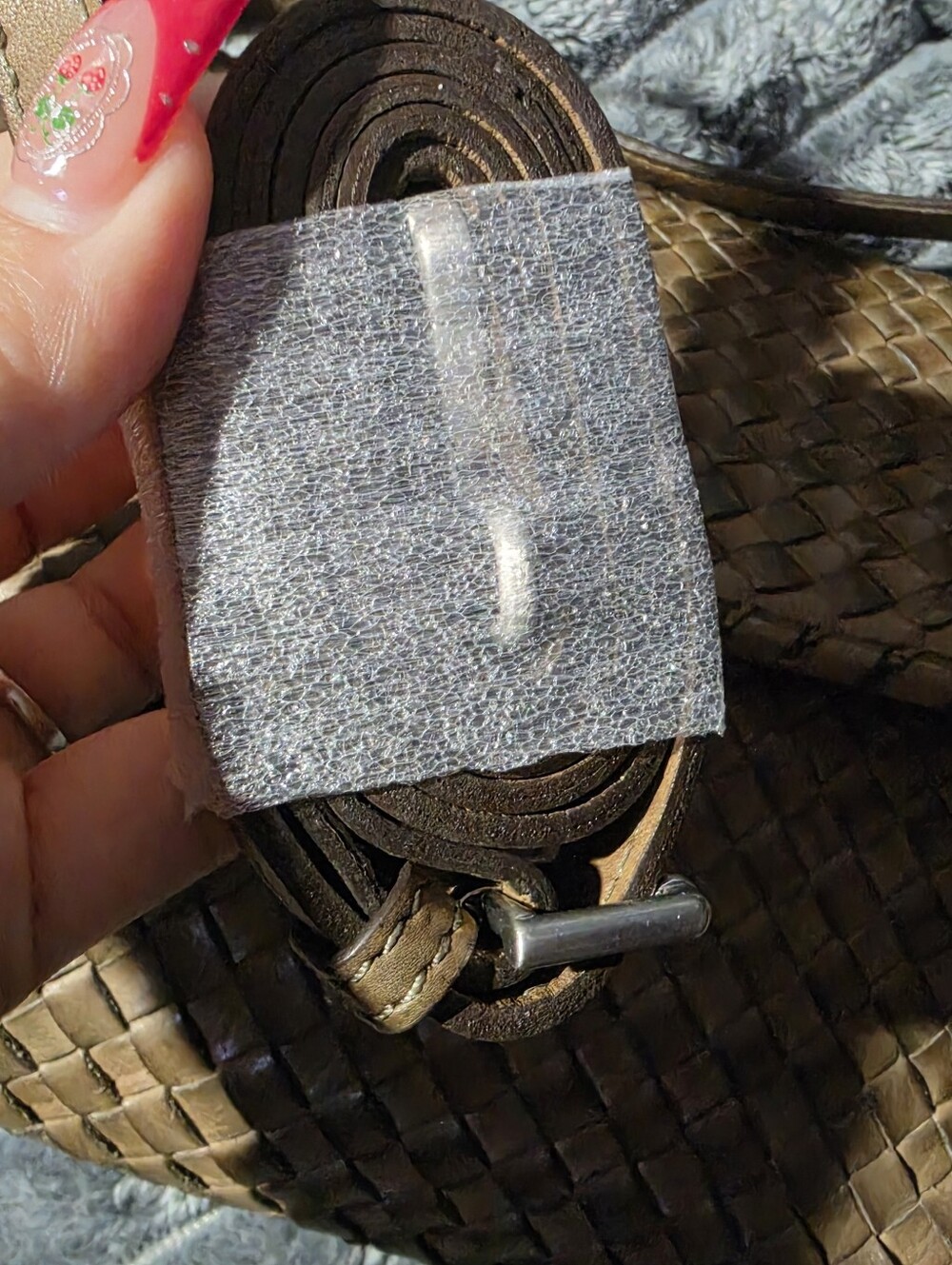 Woven Foldover Crossbody bag Genuine Leather Vintage Handcrafted In India - Picture 3 of 9
